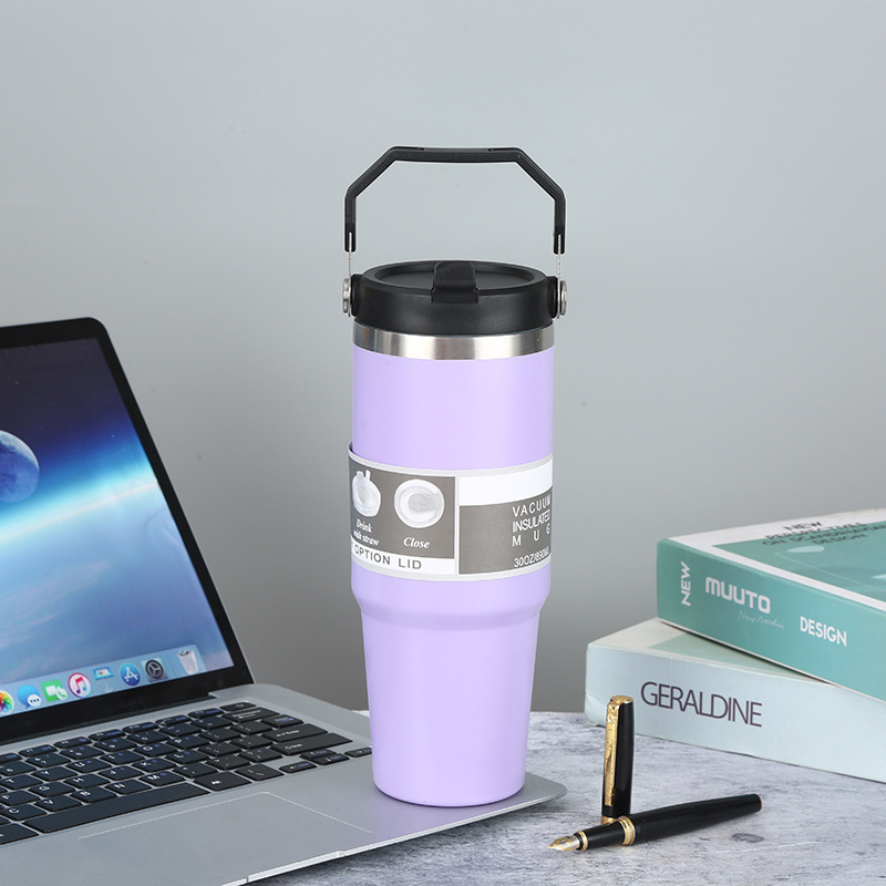 Nuevo portátil portátil 20oz 30oz taza de hielo de alta capacidad de doble capa de acero inoxidable vacío taza calibrada