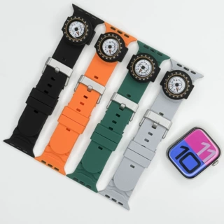 适用于苹果Watch Ultra9876543210代se 指南针运动波浪硅胶手表带