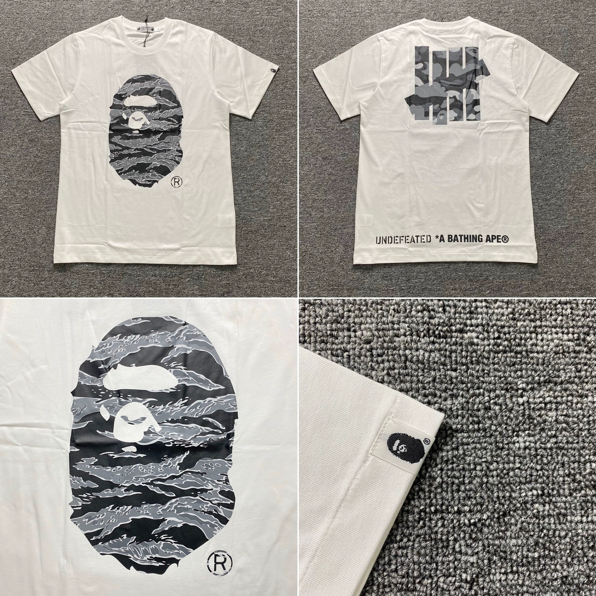 Стильный брендовый топ BAPE с половинными рукавами TEE для мужчин и женщин, камуфляж голова обезьяны, высокого уровня, свободный крой, короткий рукав