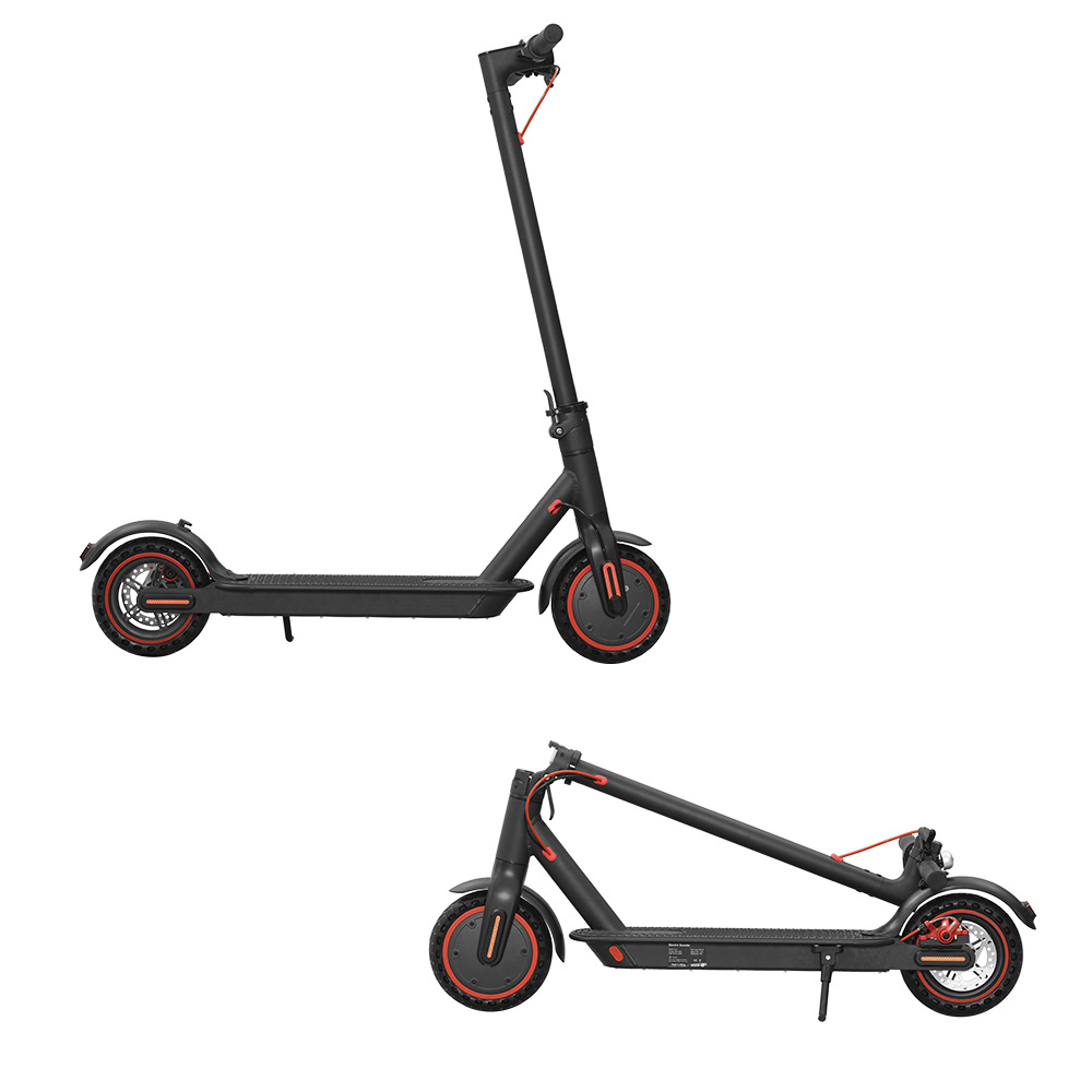 Foldable electric scooter with 400W lithium battery, long range, shock absorption, dual disc brakes, honeycomb tires, road electric scooter