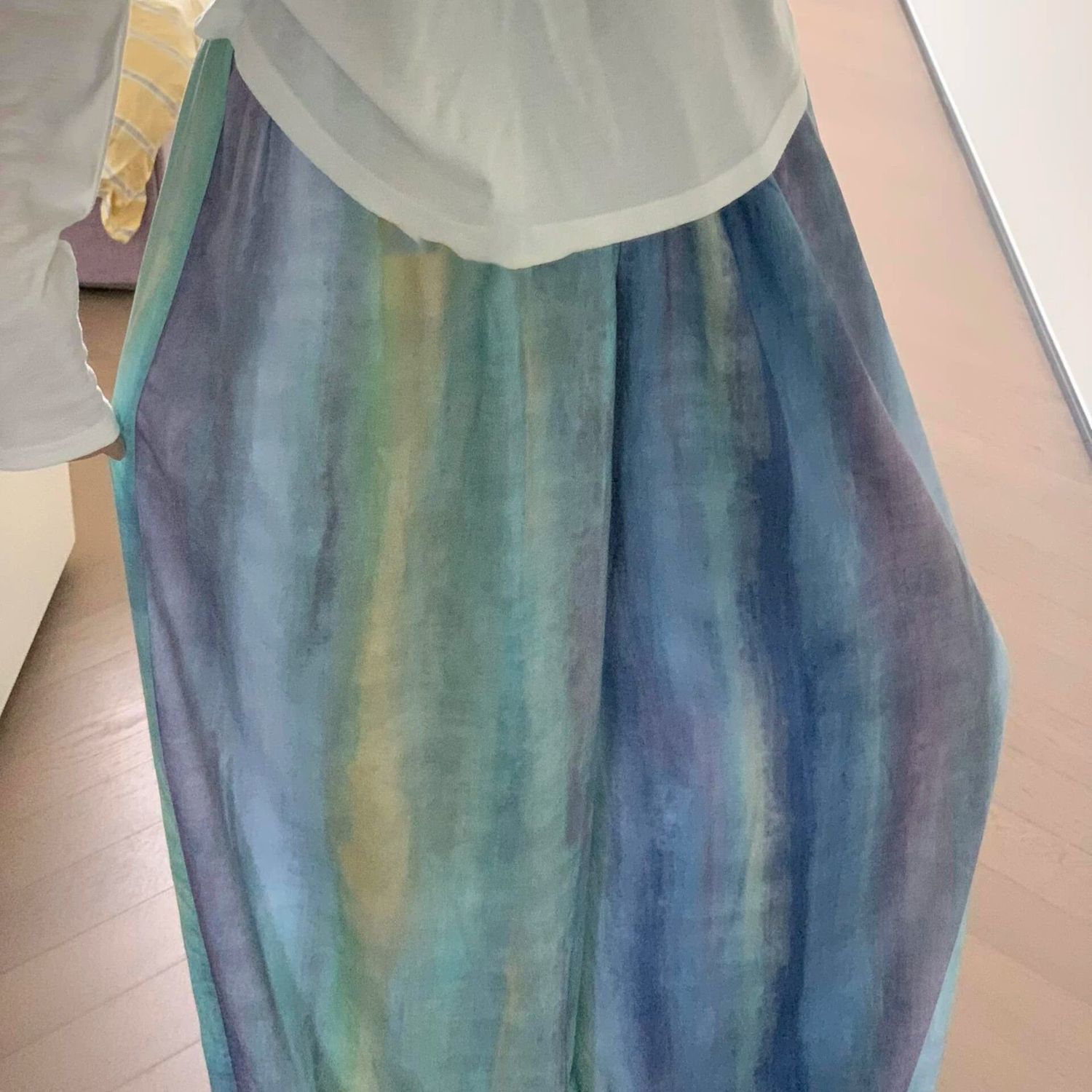 休闲裤子女夏薄款遛弯裤夏日轻薄裤宽松防蚊裤垂感长裤休闲花苞裤