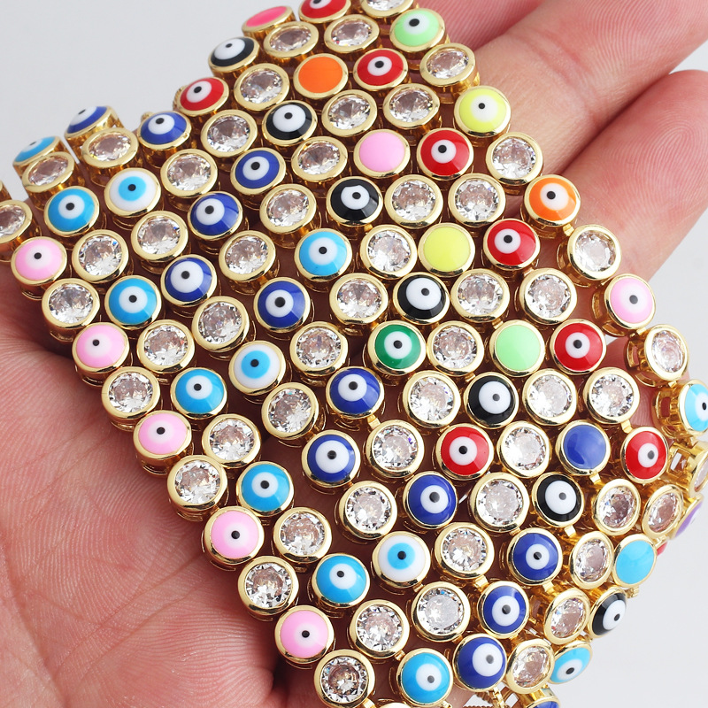 Fashion Devilu0027S Eye Copper Bracelets Inlay Zircon Copper Bracelets