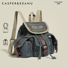 新品2025简约日韩复古怀旧迷你双肩包牛仔布朋克背包女