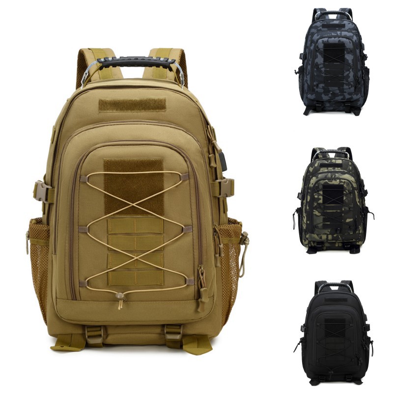 Mochila táctica de camuflamiento de tela de Oxford de alta capacidad al aire libre, mochila multicapa de alta capacidad para hombres