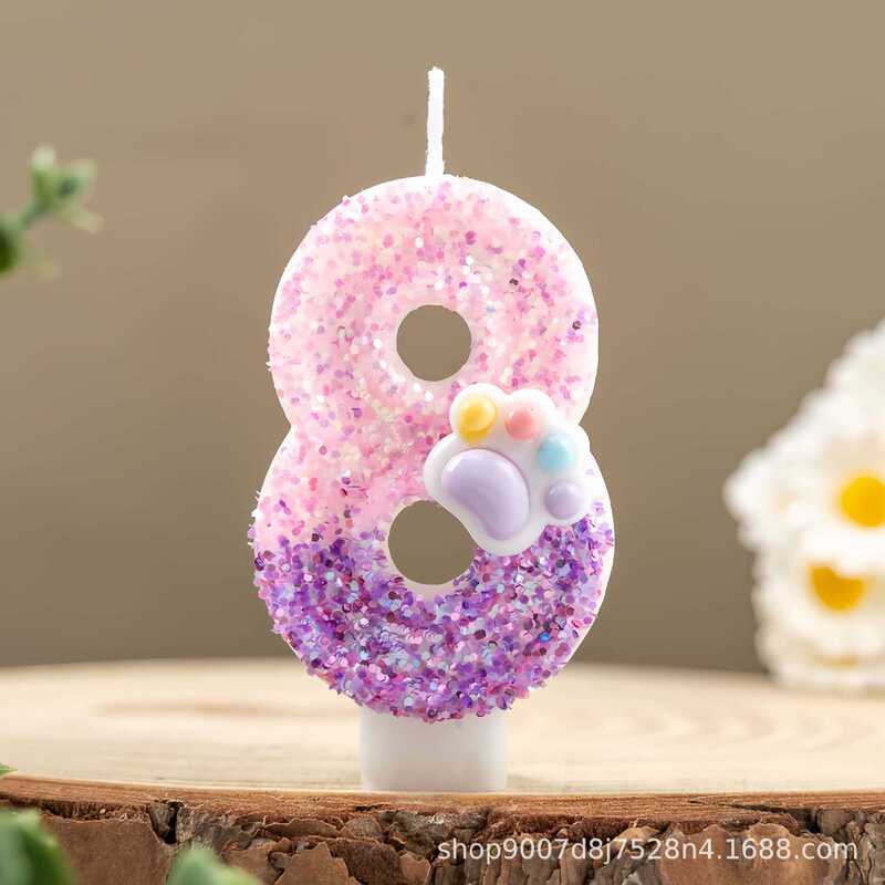 クロスボーダー Amazon temu クリエイティブ誕生日ケーキ DIY 1 歳の誕生日パーティーの装飾用の猫の爪デジタルキャンドル|undefined