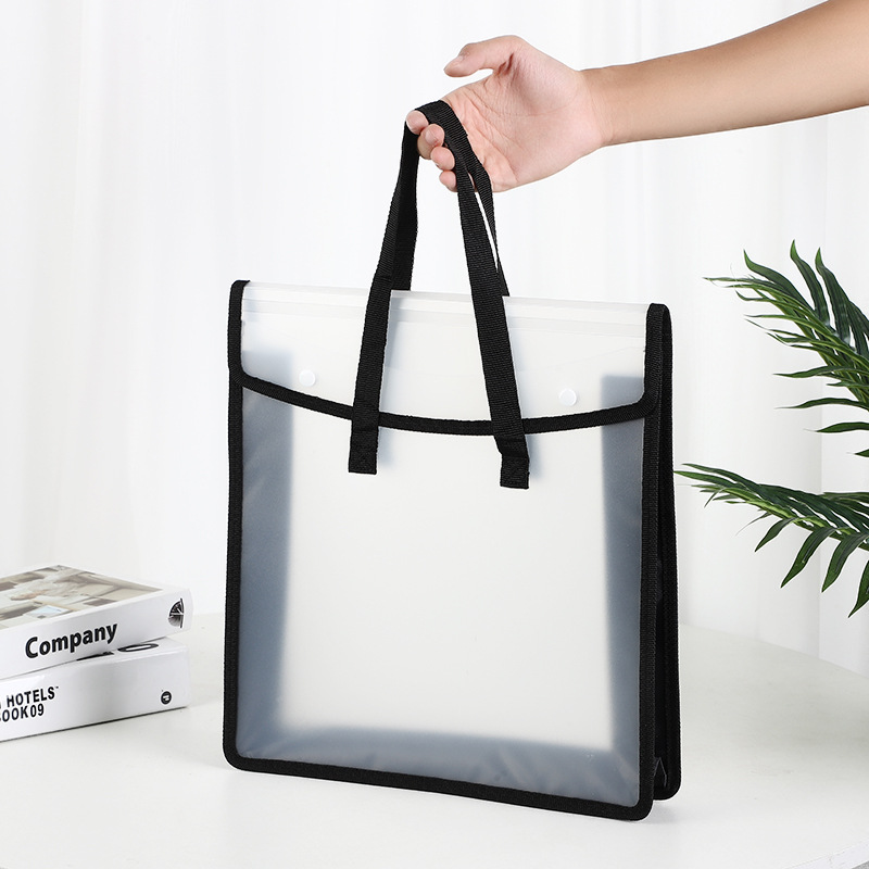 Lona transparente portátil material de dibujo papel estudiante bolsa de almacenamiento de datos a prueba de agua de gran capacidad A3 Snap almacenamiento de archivos