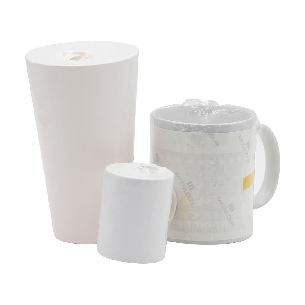 白色热升华热收缩膜用于全幅转印不锈钢保温杯，陶瓷杯，玻璃杯子