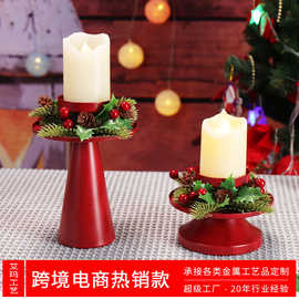 跨境新品烤漆铁艺烛台 创意复古装饰品圣诞烛台diy婚庆烛台摆件