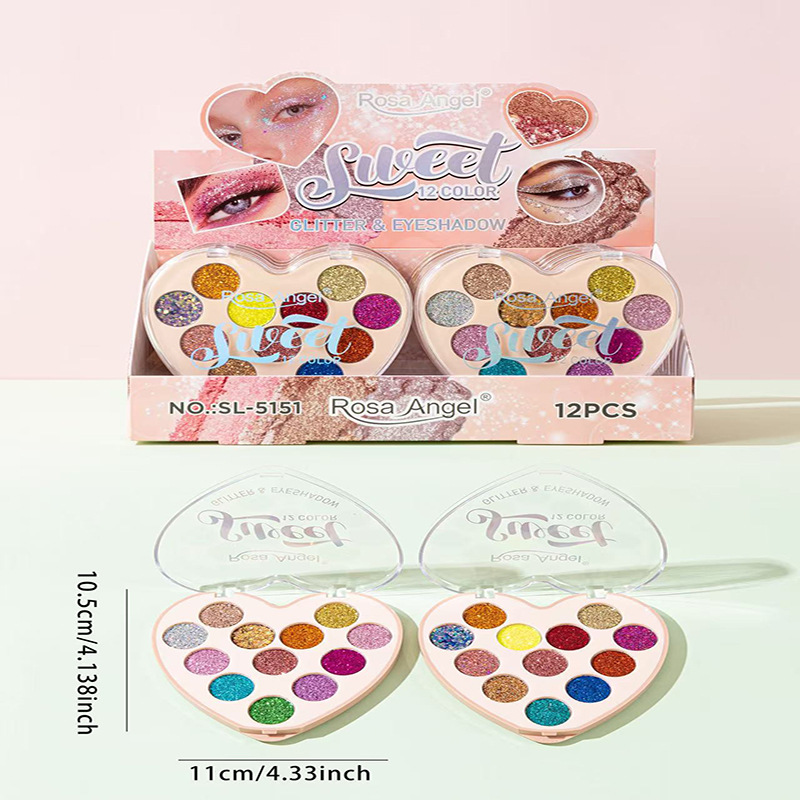 Rosa Ángel transfronterizo nuevo multicolor sequinilla oro cebolla polvo de sombra de ojos maquillaje de escenario brillante maquillaje Yiwu color al por mayor