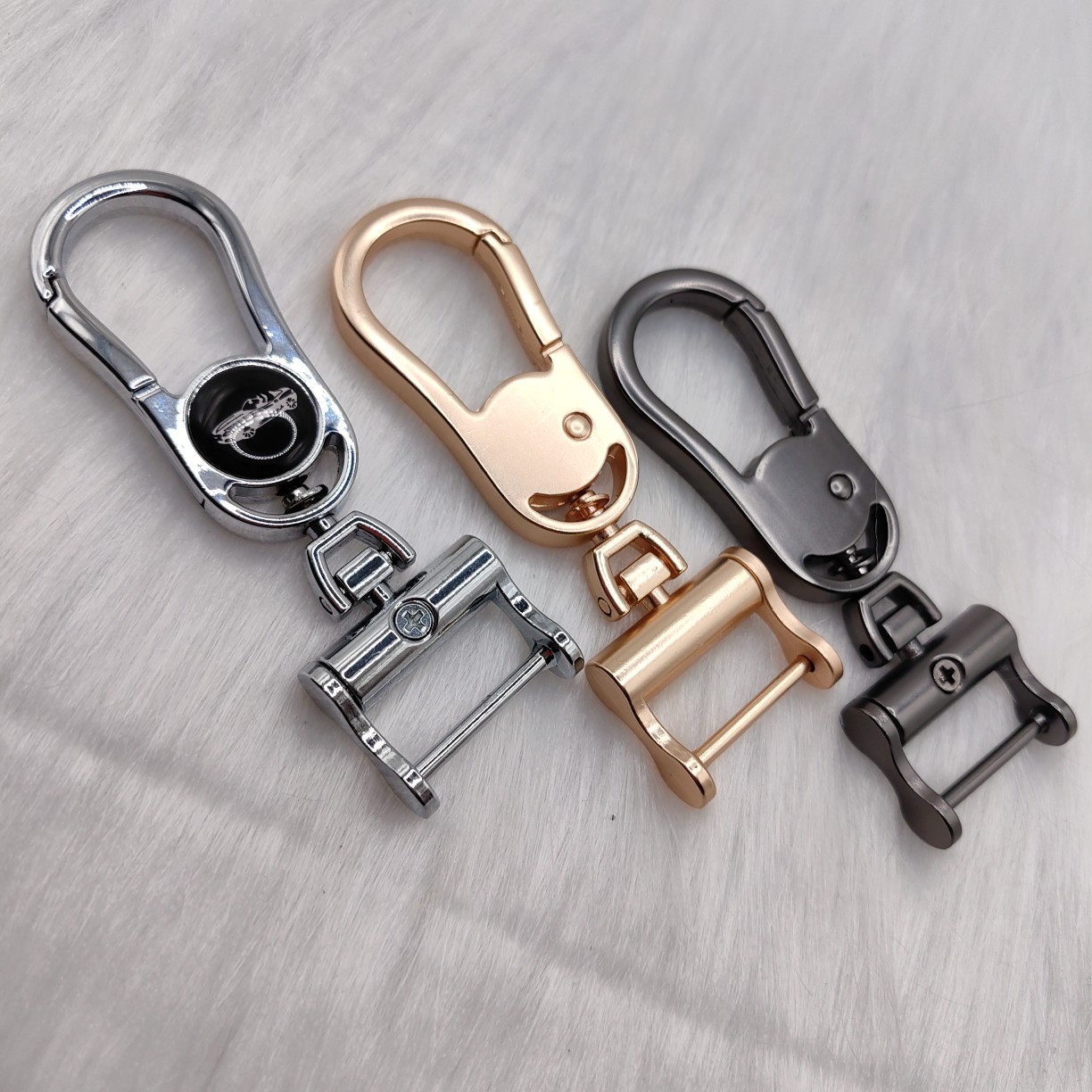 Popular Car Keychain Round Head Buckle Pendant Label Logo Buckle Metal Keychain Anti-Lost Key Chain Wholesale
