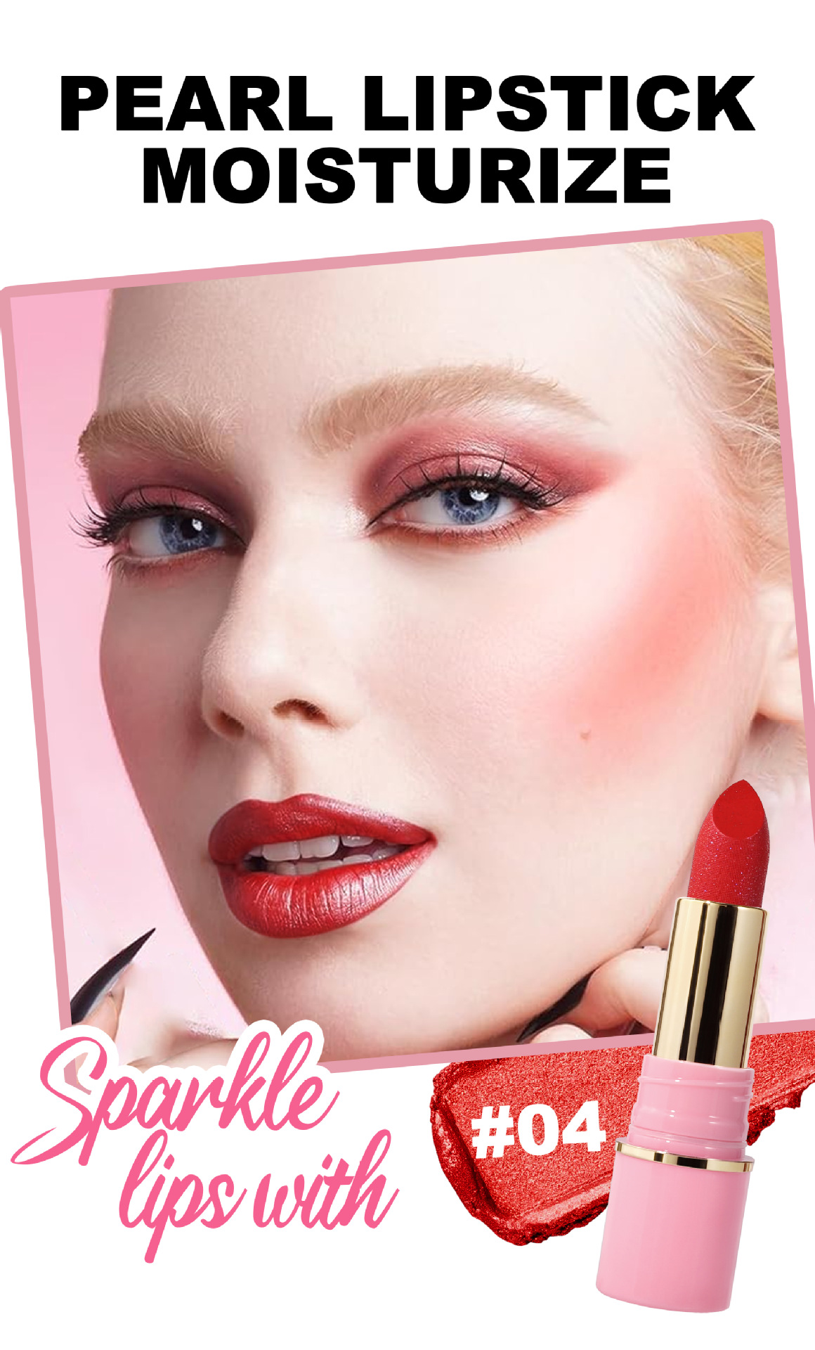 Pearl Lipstick in stock, 8 colors moisturizing and hydrating handaiyan embossed Silk Screen Fine Sparkling Lip gloss, cross-border exclusive lipstick Item Picture