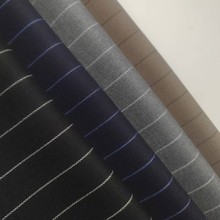 2025新款精纺羊毛条子条纹梭织西服面料 西装布料竖条 厂家直销