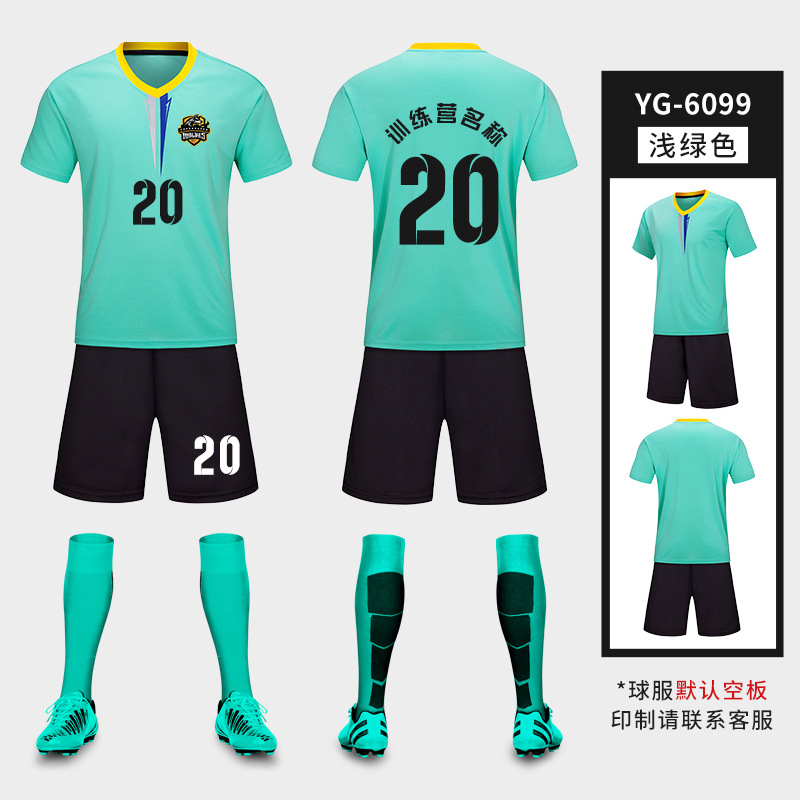 Traje de uniforme de fútbol para niños Estudiante Adulto equipo de entrenamiento de fútbol uniforme competencia manga corta ropa deportiva impresa