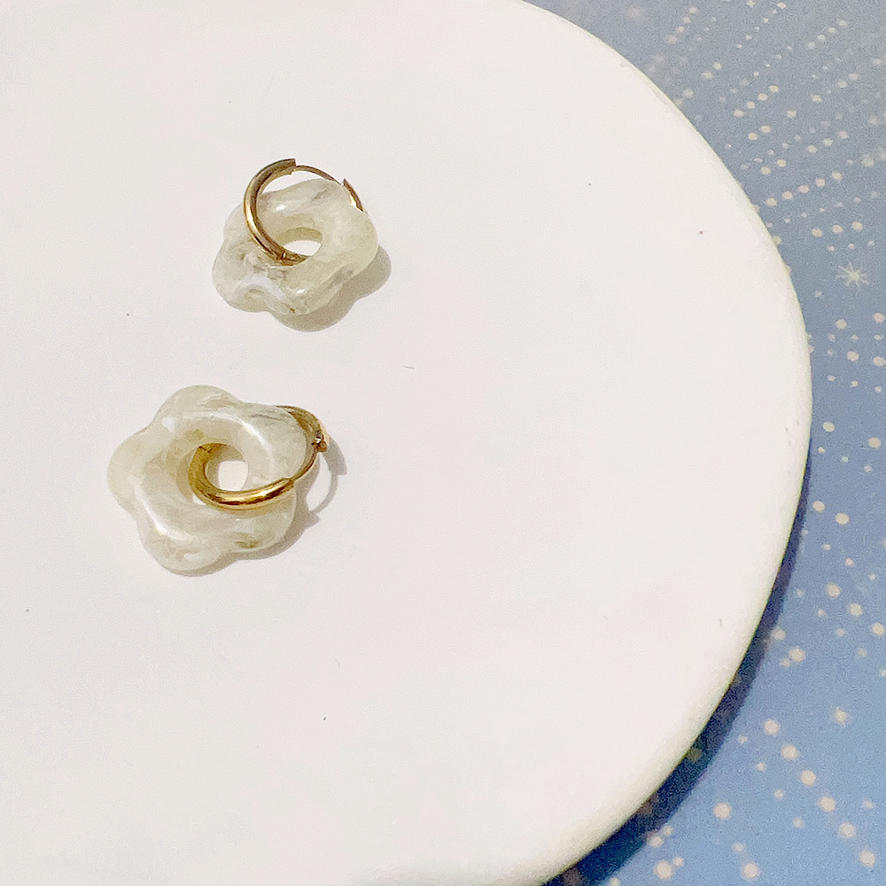 Fashion Flower Stainless Steel Resin Womenu0027S Earrings 1 Pair