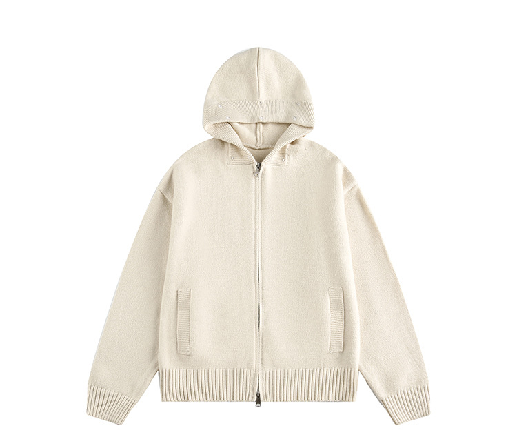 "Retro Detachable Faux Fur Collar Cardigan – Unisex Hooded Sweater Coat (Flower Gray/Black/Bluish/Apricot, S-XXL)"_viptrois.com