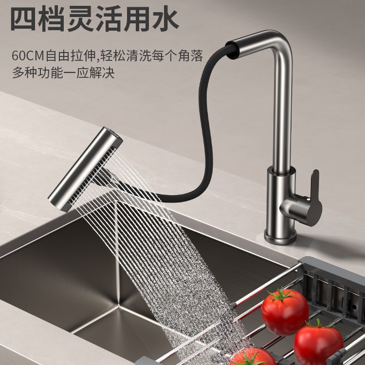 lavabo de verduras gris de pistola 304 gran fregadero de acero inoxidable fregadero de cocina mano nano lavabo lavabo lavabo