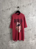 Корректная версия высококачественной футболки B brand 25SS с новым художественным принтом, прямой печатью, свободного кроя, с коротким рукавом для мужчин и женщин, 2 хлопка.