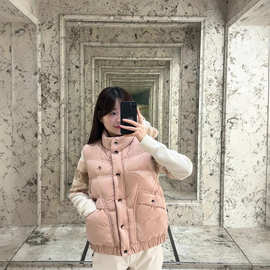 2025秋季新款南油mon洋气减龄甜美少女显瘦百搭立领羽绒马甲外套