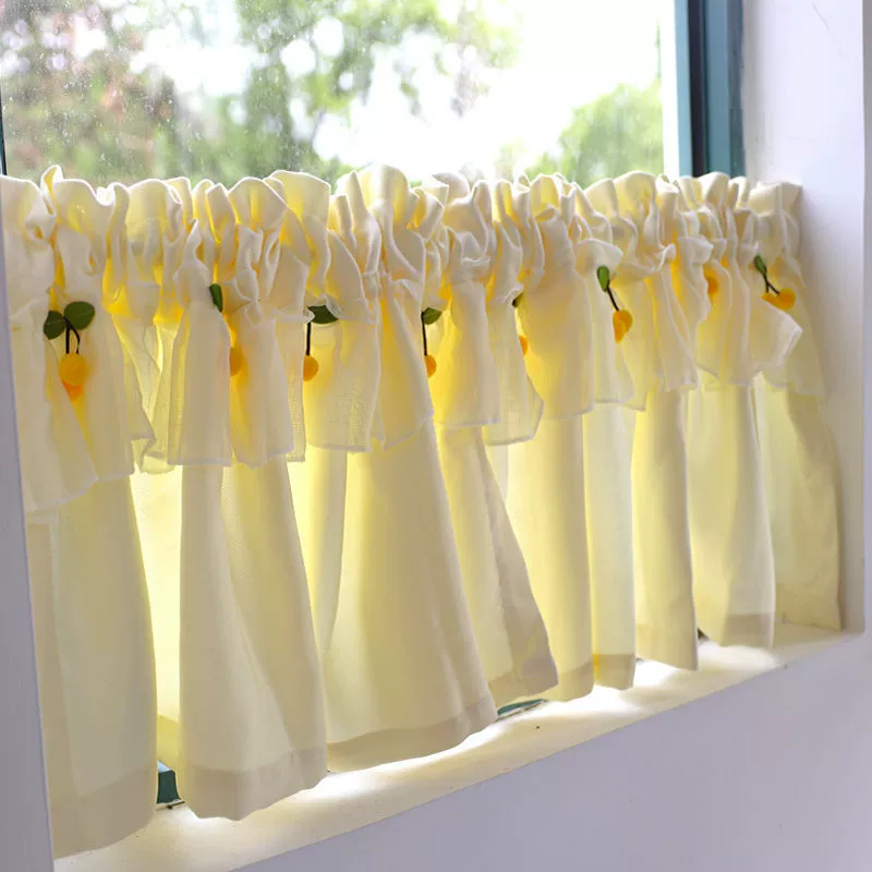 Американский идиллический полукилон с липучкой с короткими занавесками, закрывающими кофейные занавески, хлопчатобумажные декоративные занавески Чжао Чжицянь