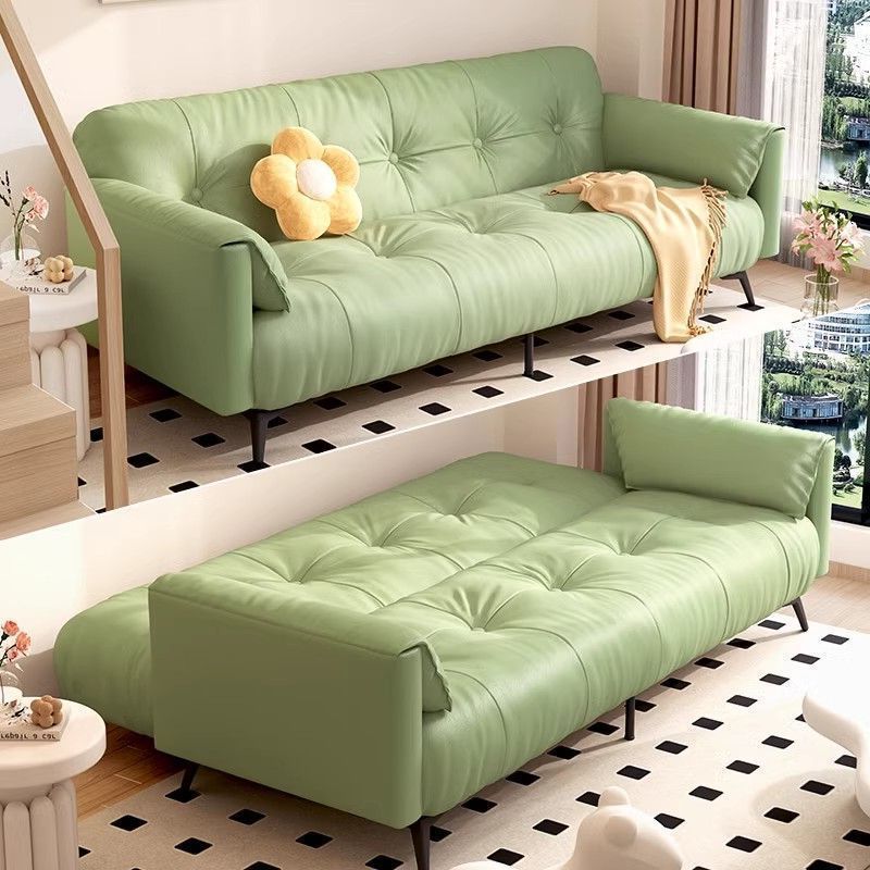Cat Scratch Leather Sofa Bed All-In-One Simple Modern Small Apartment Living Room Rental Office Foldable Sofa