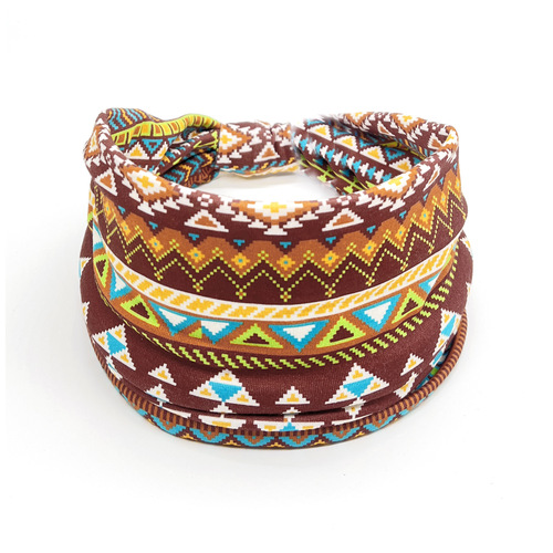 Bohemian Headscarf African Print Elastic Women's Sports Yoga Headband Wide Edge Headband Fashion Hair Accessory