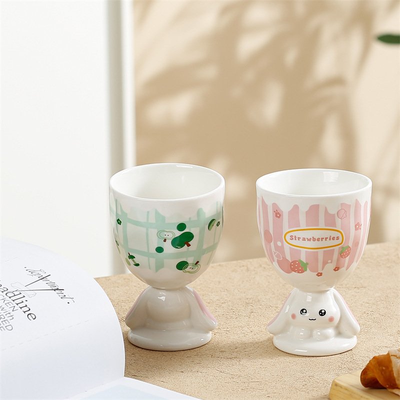 Customized | Embossed Cute Rabbit Ceramic Coffee Cup, Adorable Gift Mug, Cartoon Animal-Shaped Cup, Logo Available