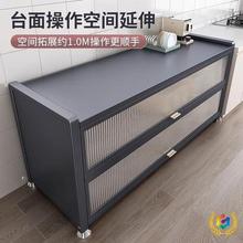 新款厨房置物架落地多层收纳柜多功能微波炉餐边碗橱柜储物柜子