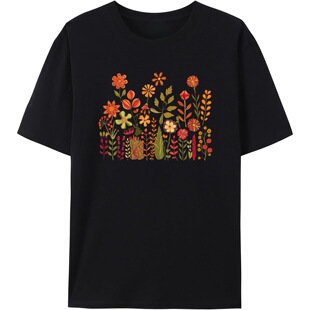 IUHGNEHS Women's Floral Graphic T-Shirt Cotton, Flower P