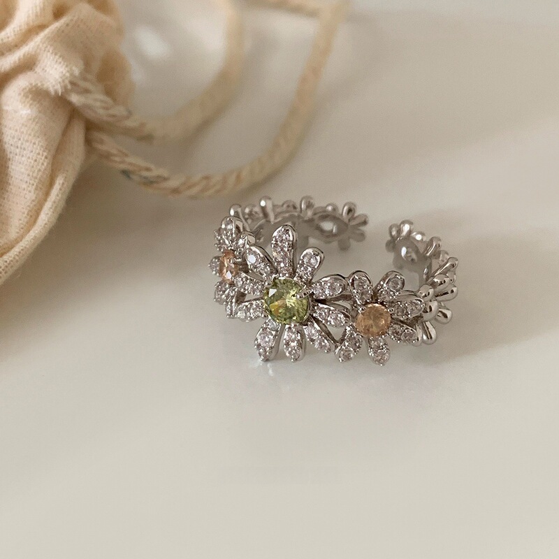 Xiaohongshu 新製品 S925 スターリングシルバーリング女性の夏インスタイルハイエンドニッチライト高級非退色シルバージュエリー|undefined