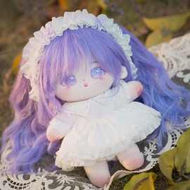 醉醺醺20cm棉花哇哇女公仔女孩裸娃带骨架玩偶毛绒玩具女娃衣现货