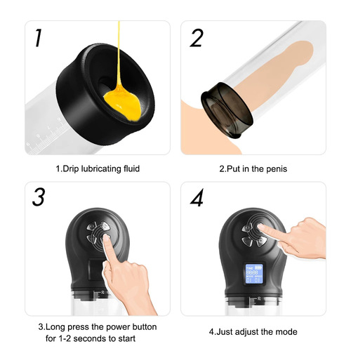 Men's airplane cup penis exerciser LCD negative pressure display enlarger vacuum air pump erection device sex toy