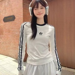 高级感三女款长袖莫代尔棉春夏T恤打底衫设计感修身紧身上衣