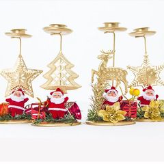 新しいクリスマス鉄製燭台装飾クリスマスろうそくのデスクトップ装飾背景燭台装飾雰囲気