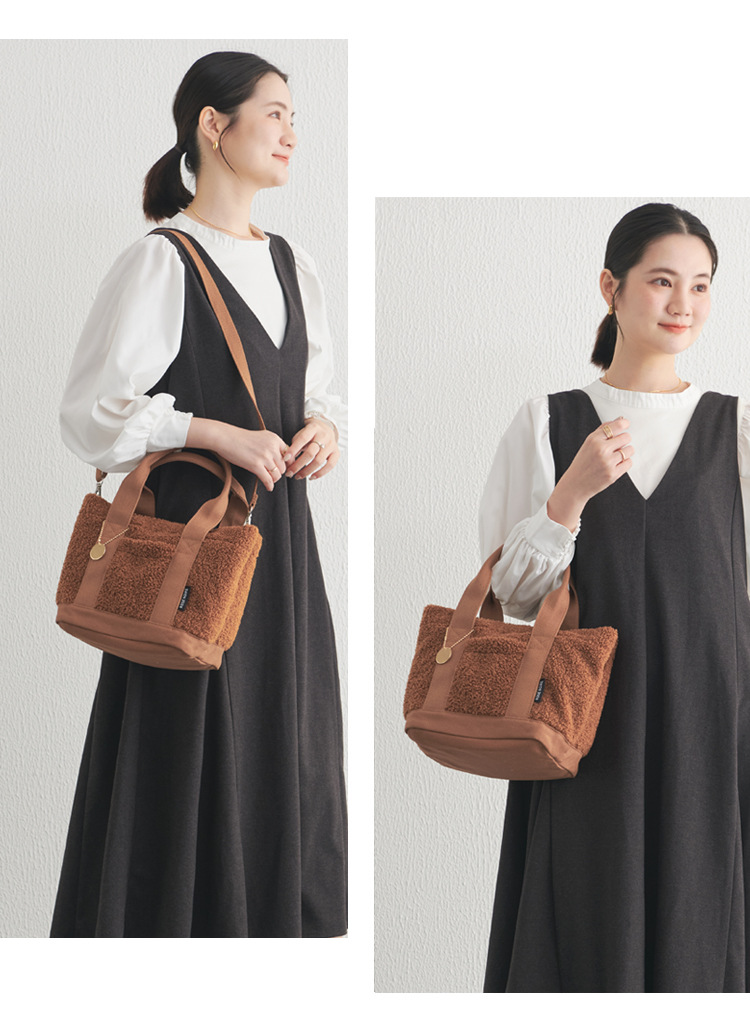 Teddy Velvet Handbag For Women Japan Lotte High-end Plush Bag Bento Bag Handbag Single Shoulder Diagonal Cross Women's Bag Handbag_voghion.com