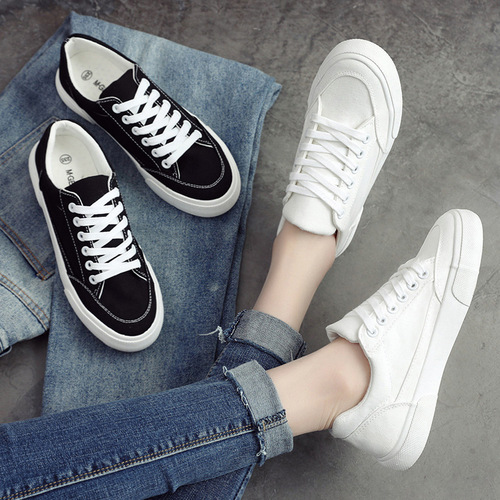  Winter New Trendy Matchable Casual Men's Shoes Low-Top Sneaker Canvas White Fashion Shoes White Shoes
