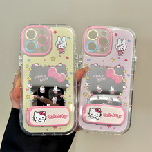 ins波点星星猫咪兔子适用于iPhone16Promax手机壳苹果15卡通14/1