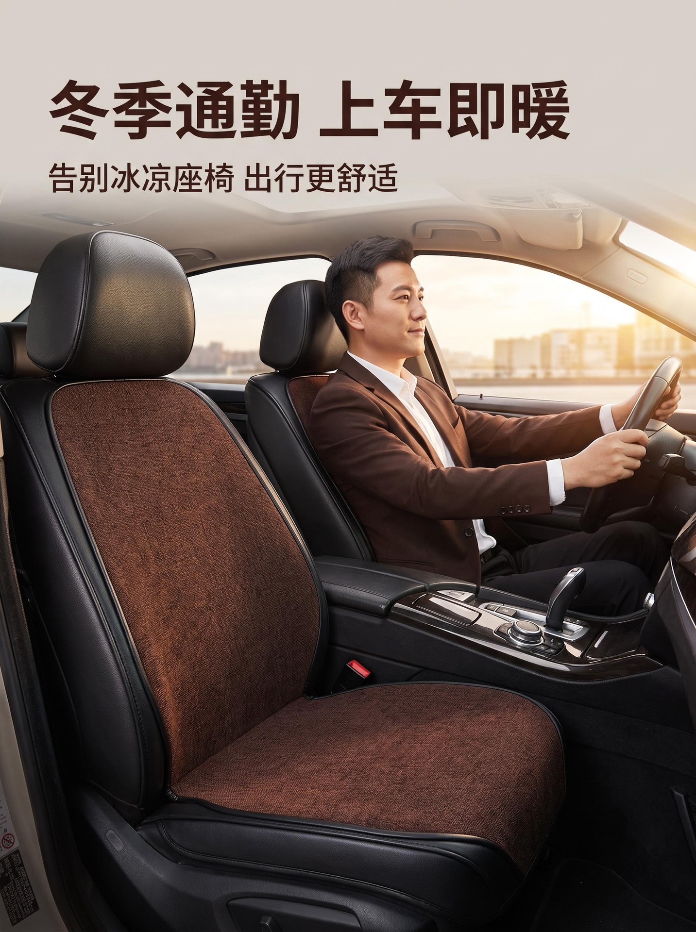 Car seat heating pad, 12V/24V universal, electric heating pad for seats, winter warming, three temperature settings, and timer function