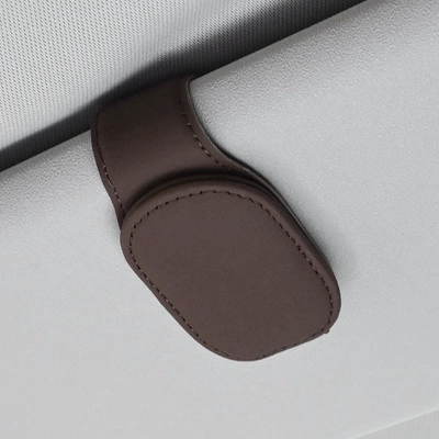 Car Glasses Clip/Bill Clip: clip multifunctional card holder - mocha-color