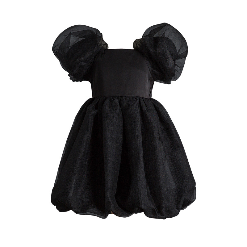 Girls Dress Korean Style Summer 2023 White Puff Sleeve Princess Dress Popular Fashion Children's Wear Big Children's Dress