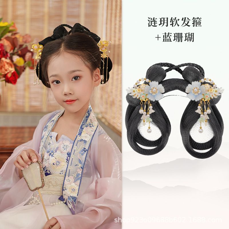 Lianyue 부드러운 헤어 밴드 블루 산호 헤어 액세서리 쌍