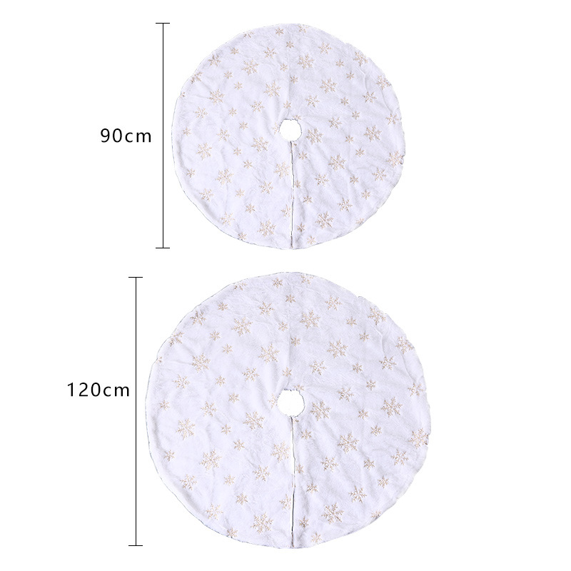 Suministros de Navidad de la felpa falda del árbol de Navidad de la decoración de Navidad falda del árbol de Navidad de los granos bordados de La felpa blanca falda del árbol de Navidad