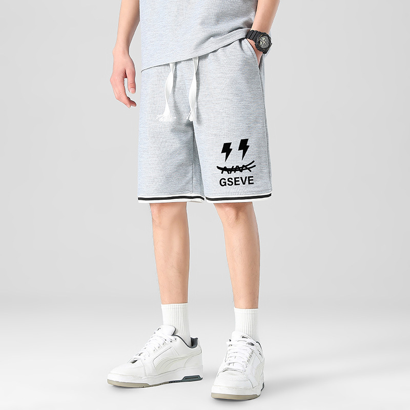 Al por mayor transfronterizo deportivo de ocio de verano de mangas cortas pantalones elásticos de cinco puntos de hombre de punto sueltos pantalones rectos image 17