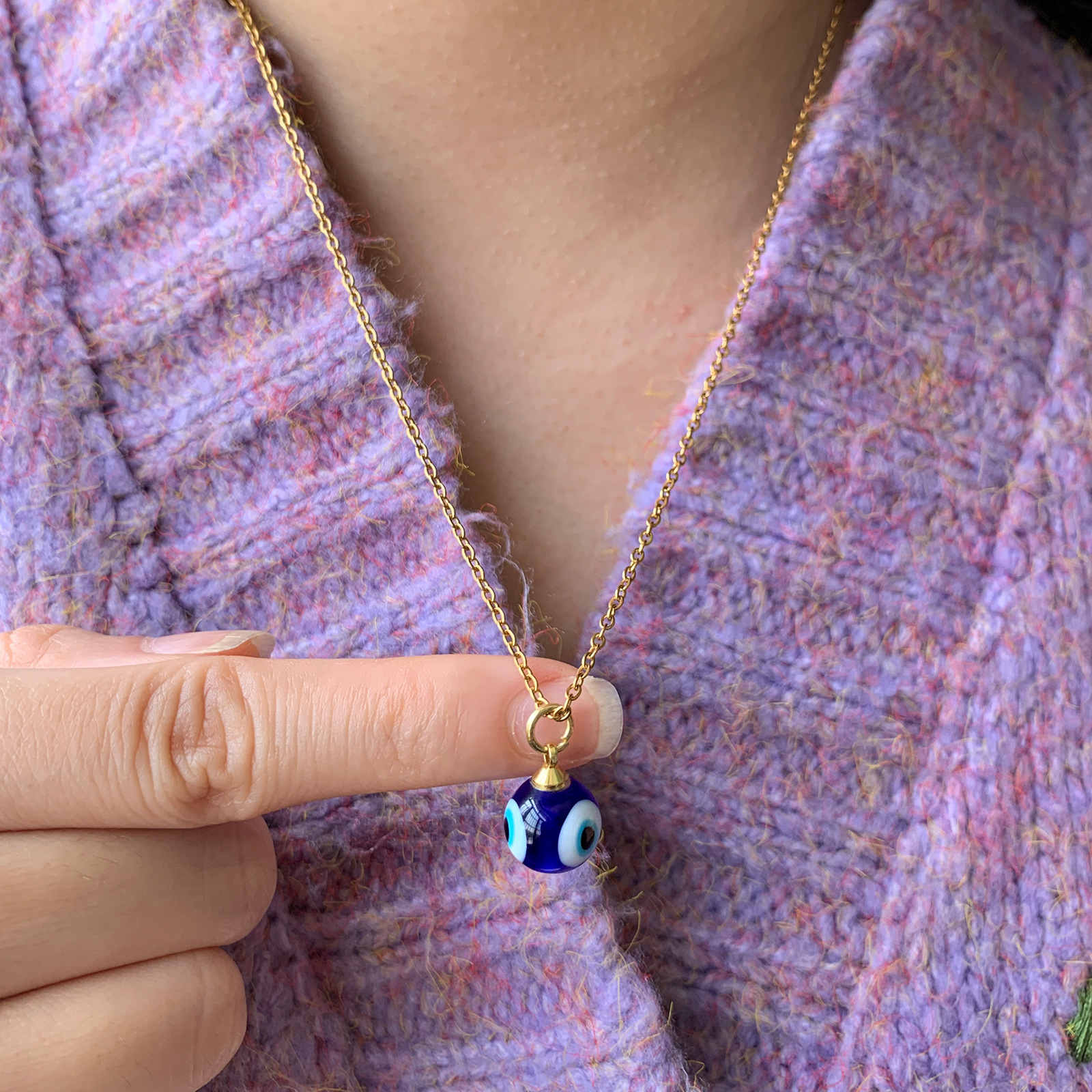 Simple Style Eye Stainless Steel glass Leather rope Womenu0027S Pendant Necklace 1 Piece