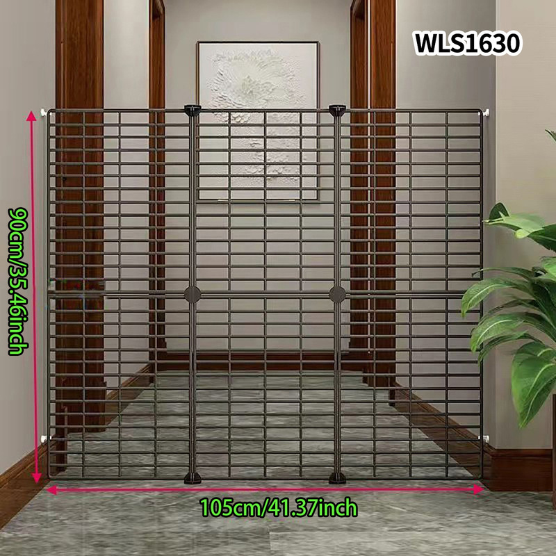 No-drill cat gate, wire mesh barrier for cats, dog isolation gate, stair and balcony partition, pet fence