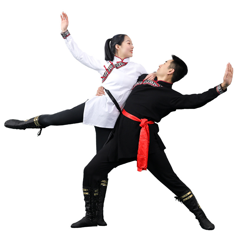 Ropa de práctica nueva danza mongol étnica EXAMEN DE ARTE masculino ropa de rendimiento de danza mongol femenina nueva ropa de rendimiento femenino
