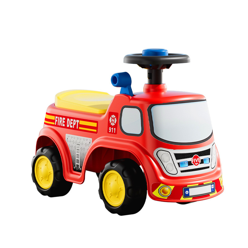 Coche de torsión para niños, coche de bomberos para niños, patineta de 1 - 3 años de edad, coche de equilibrio de cuatro ruedas, coche de juguetes para bebés