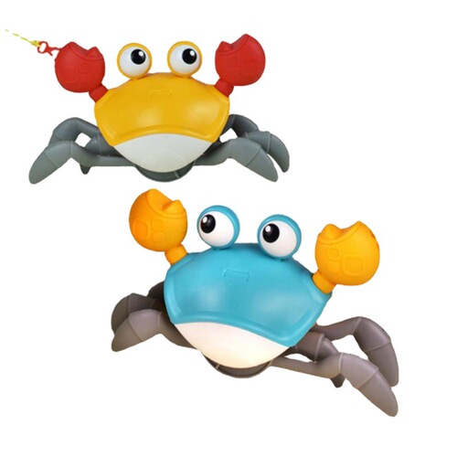 Cross-border electric induction crab children's pull rope escape crab USB charging light music octopus water toy