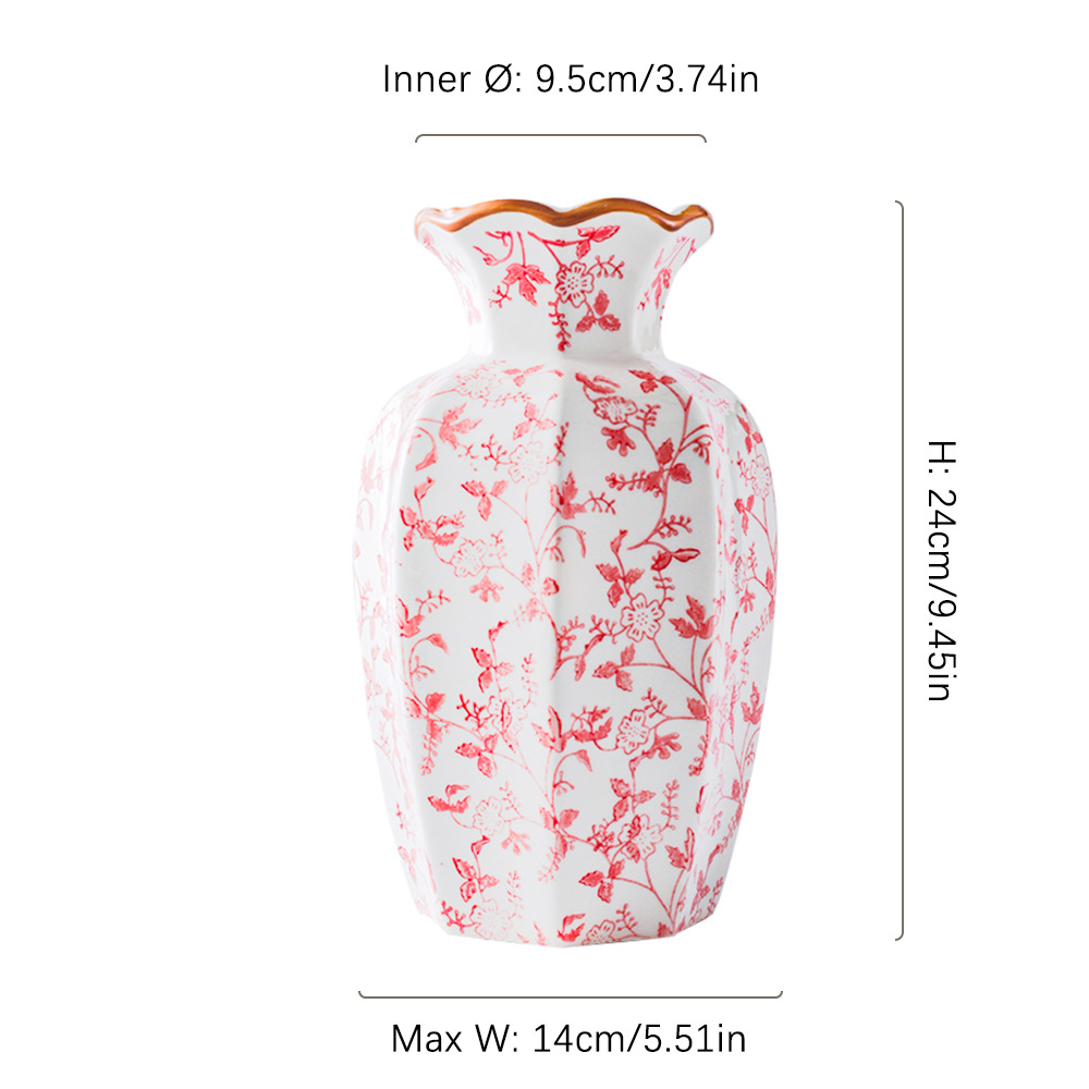 Botella octogonal - Grande - rama roja