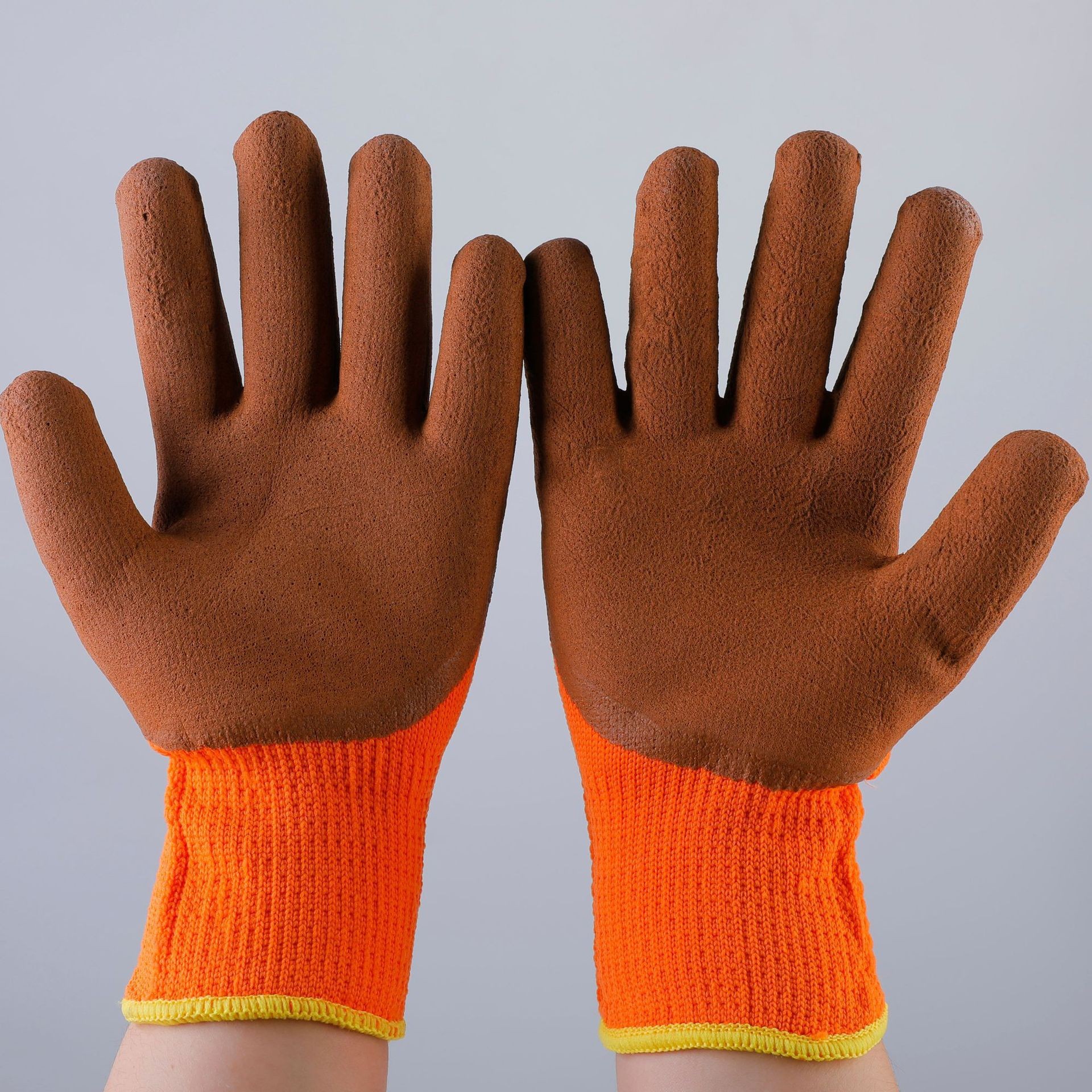 Guantes de nitrilo N518 guantes de caucho resistente al desgaste de nylon para la protección del sitio de construcción con guantes de goma
