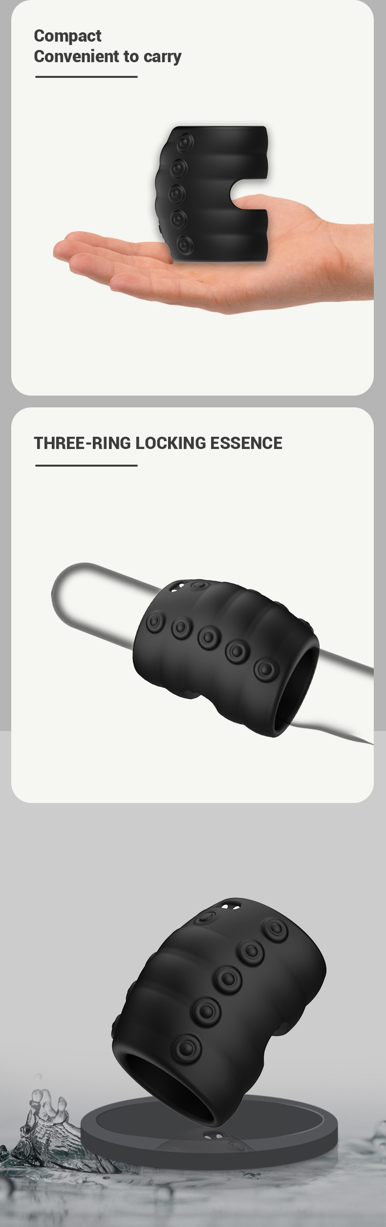 10-Frequency Vibrating Silicone Lock Ring, Octopus-Tentacle Design, Couples Resonance Wearable — detail image 3